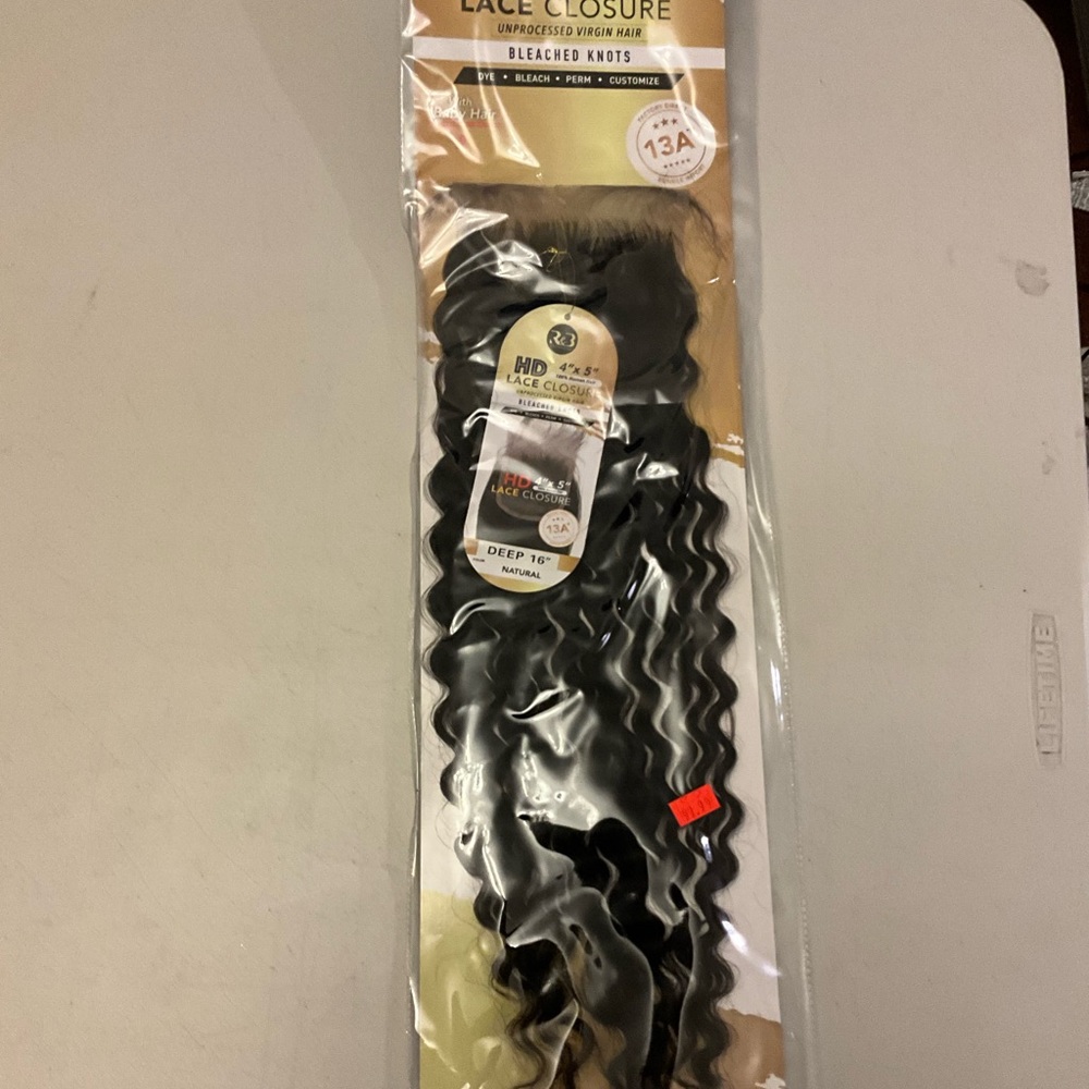 R&B 100% Unprocessed Virgin Hair 4x5 HD Lace Closure - Deep Wave